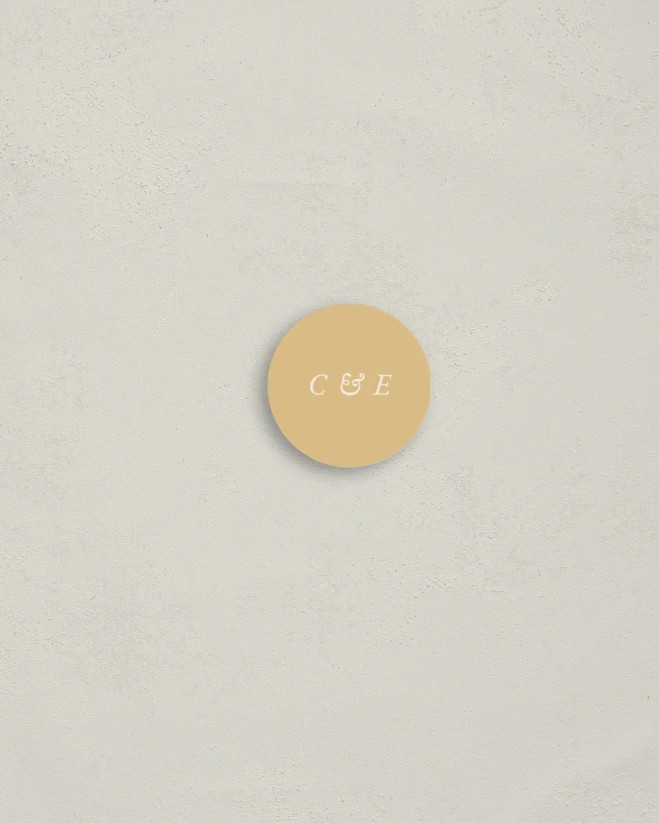 This is a 1¼" circle Envelope Seal called Lovely Frame printed in full color