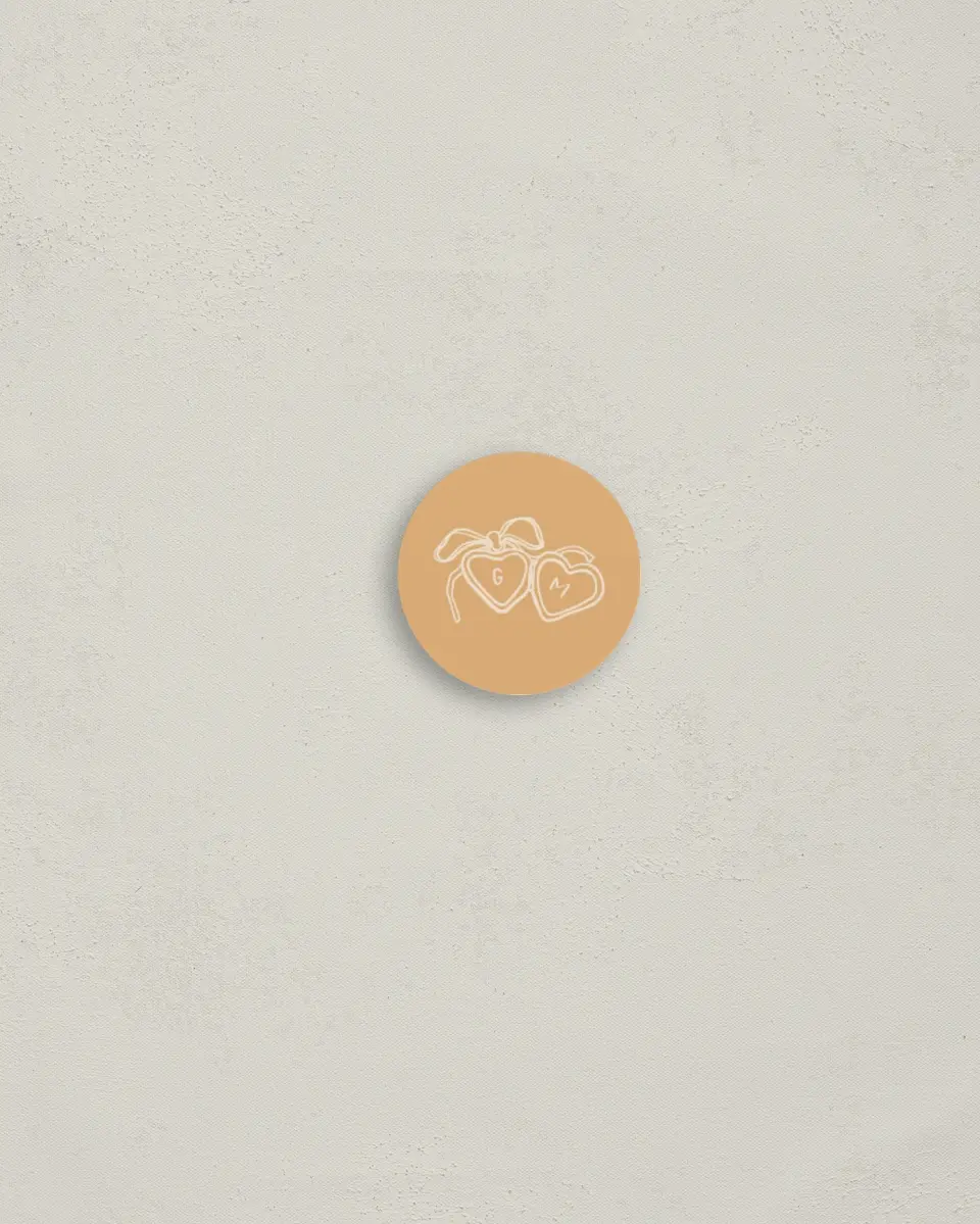 This is a 1¼" circle Envelope Seal called Loving Whimsy printed in full color