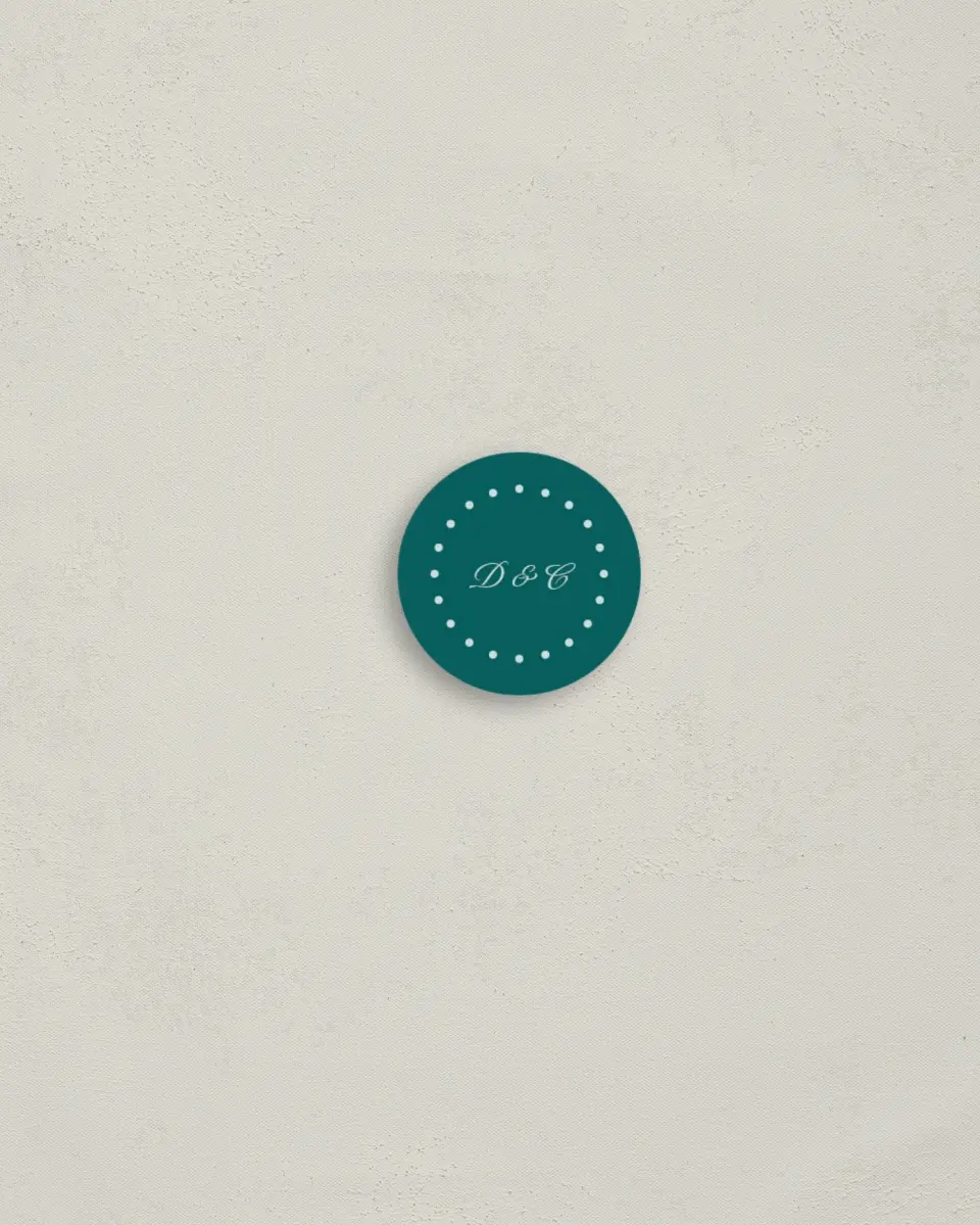 This is a 1¼" circle Envelope Seal called Faithful Frame printed in full color