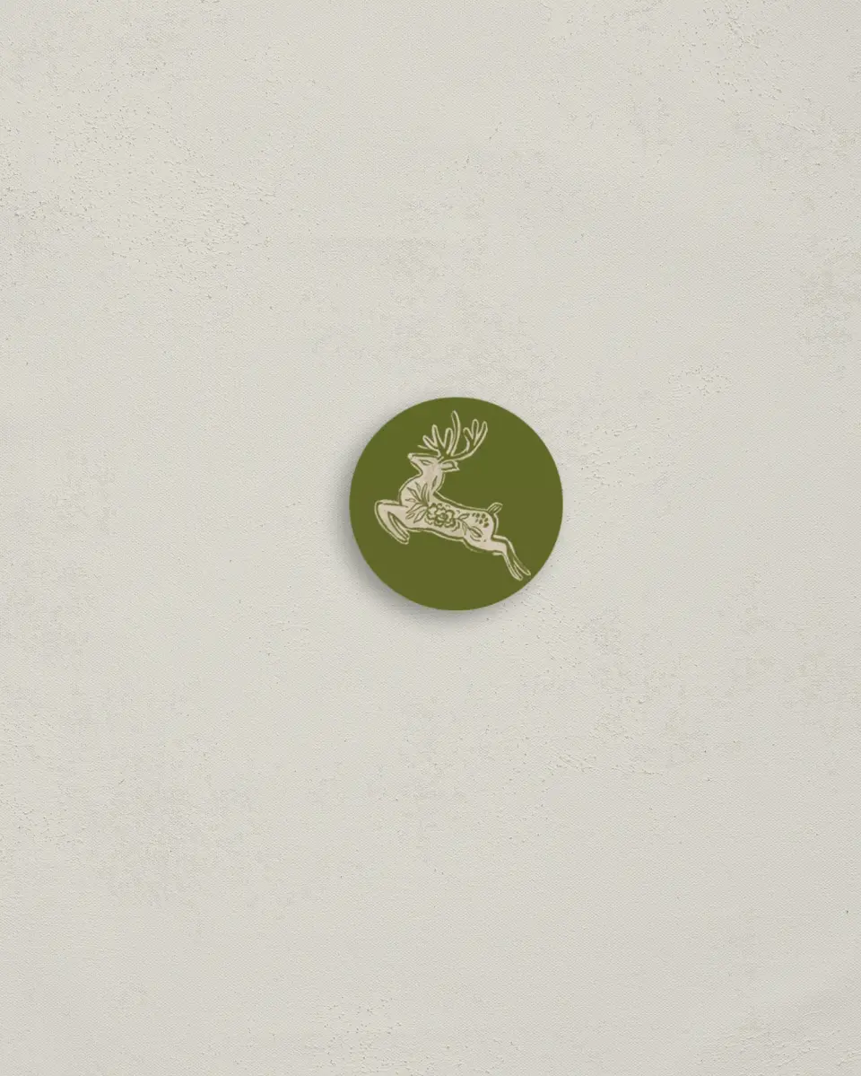 This is a 1¼" circle Envelope Seal called Flora Forest printed in full color