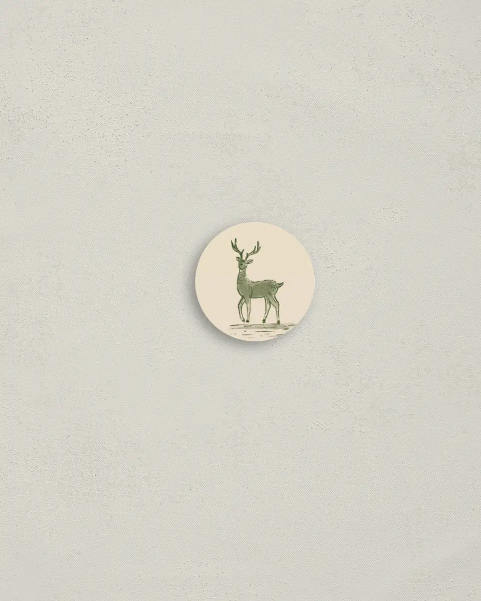 This is a 1¼" circle Envelope Seal called Countryside Toile printed in full color