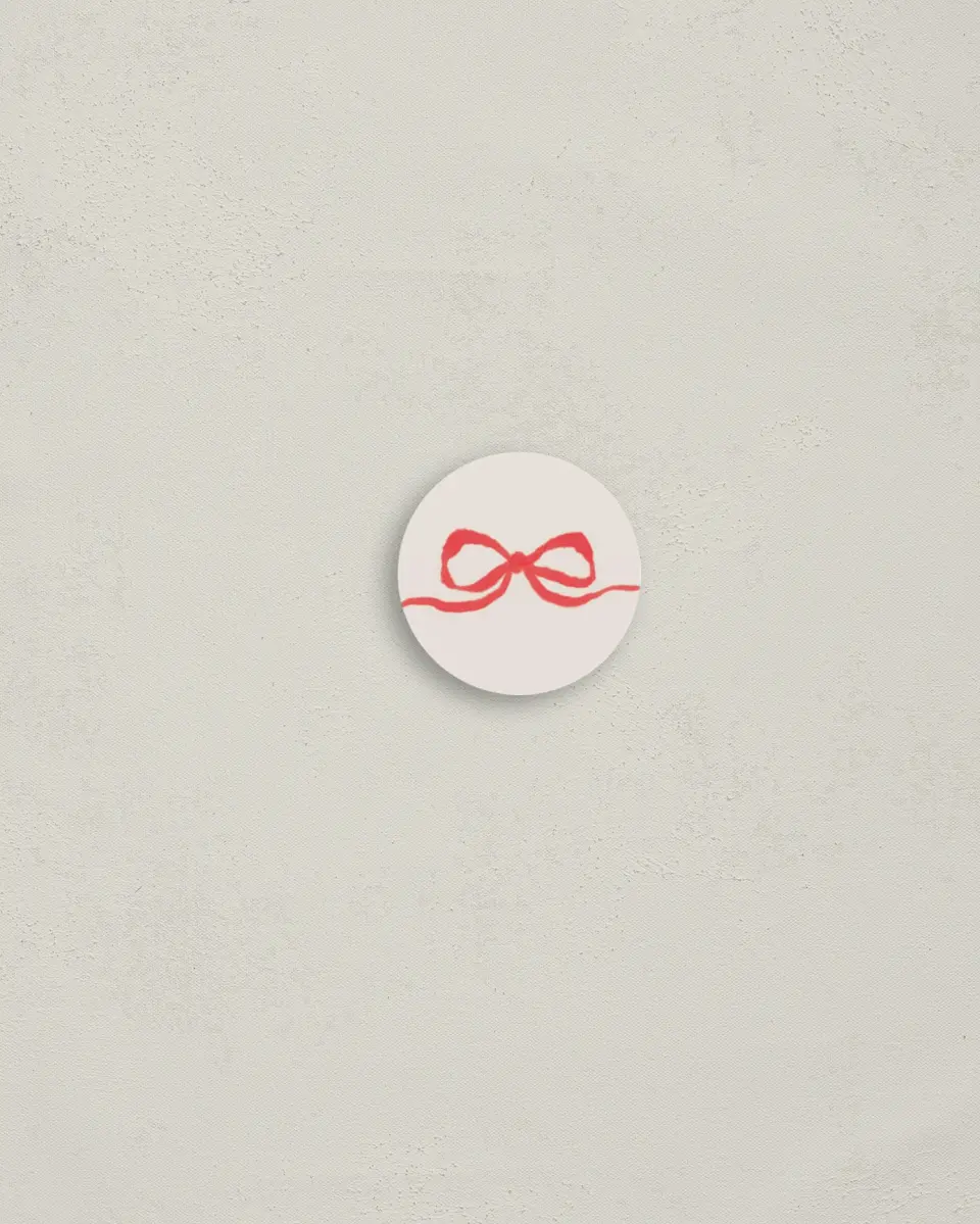 This is a 1¼" circle Envelope Seal called Darling Gingham printed in full color