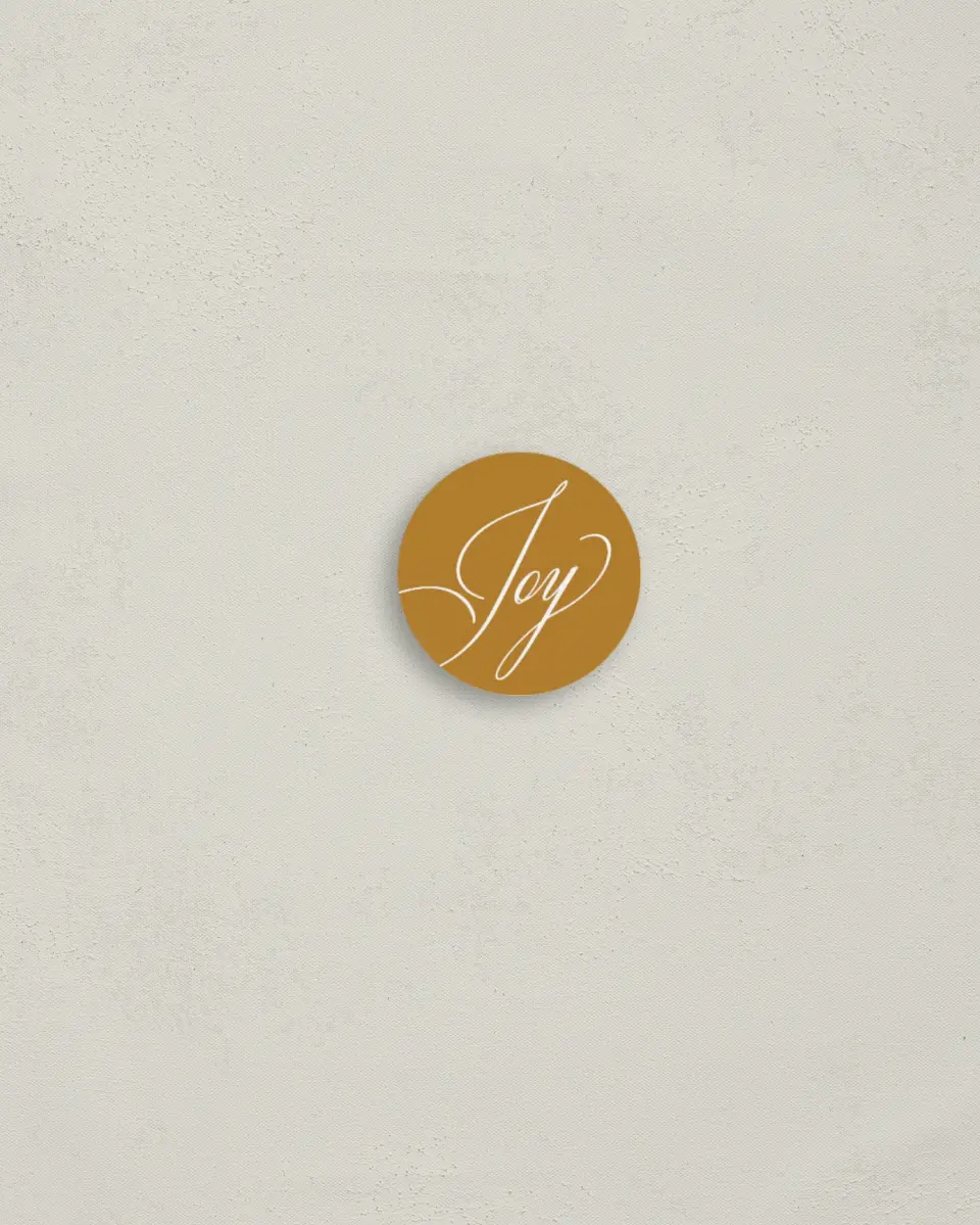 This is a 1¼" circle Envelope Seal called Tidings of Joy printed in full color