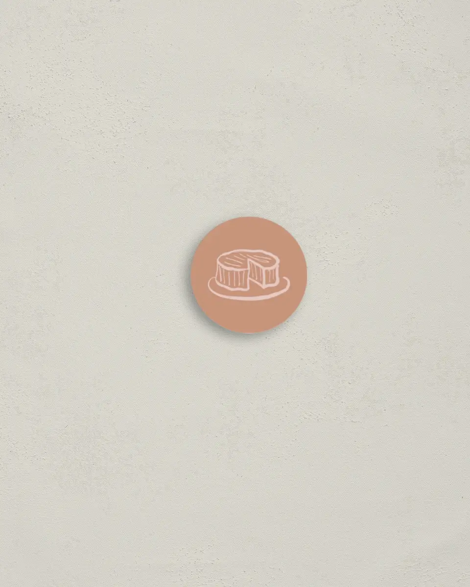 This is a 1¼" circle Envelope Seal called Meant to Brie printed in full color