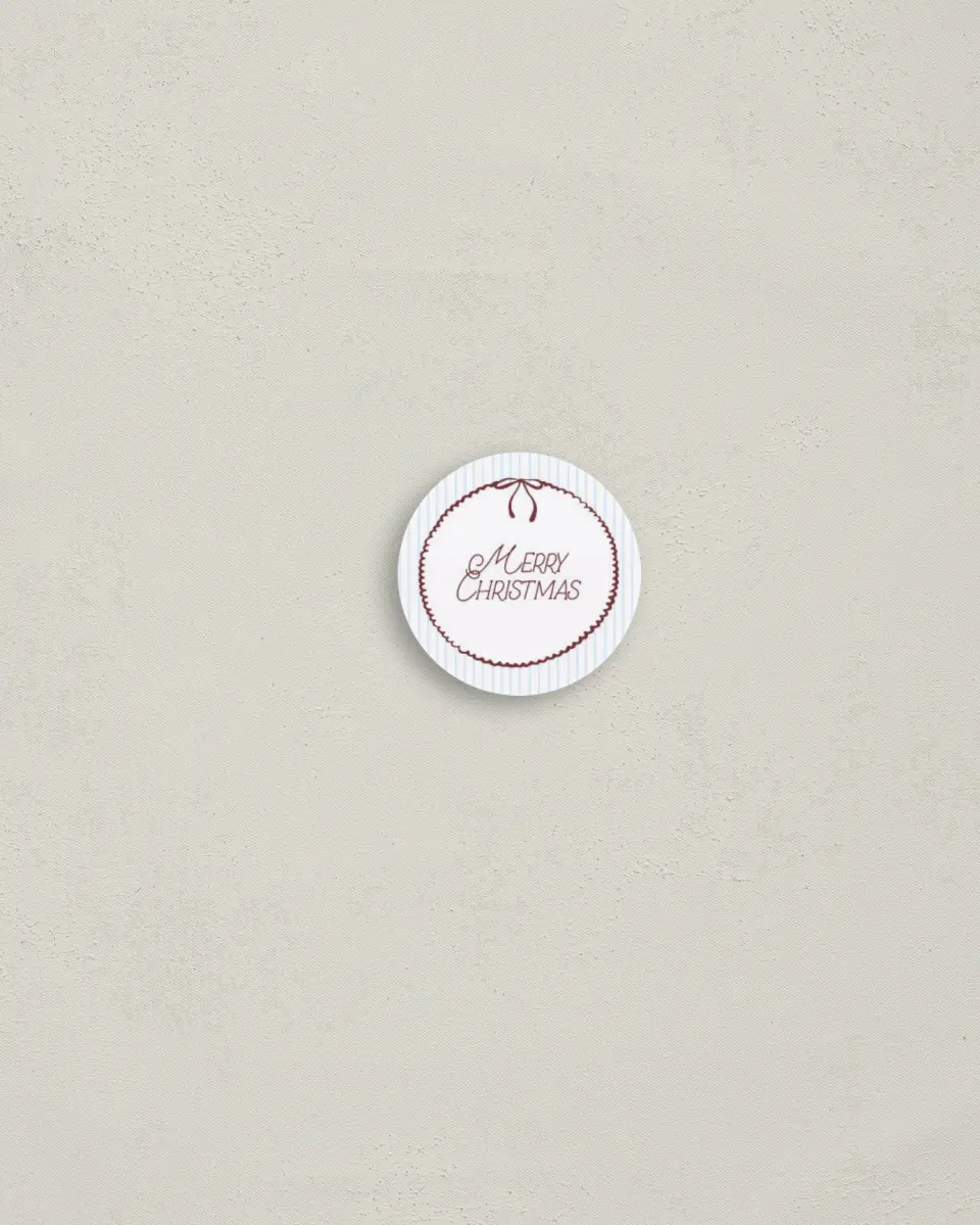 This is a 1¼" circle Envelope Seal called Vintage Holiday printed in full color