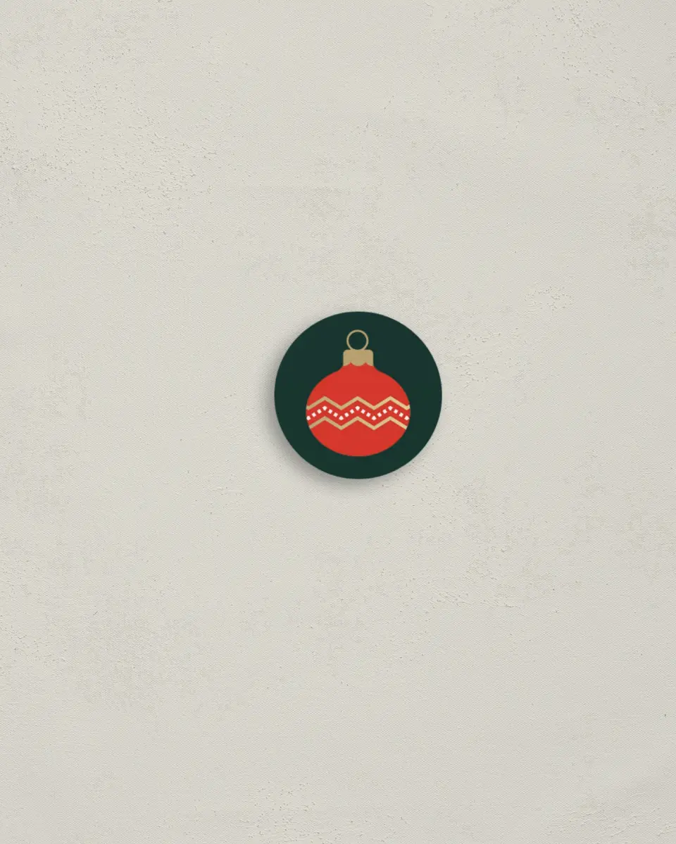 This is a 1¼" circle Envelope Seal called Ornament Glow printed in full color