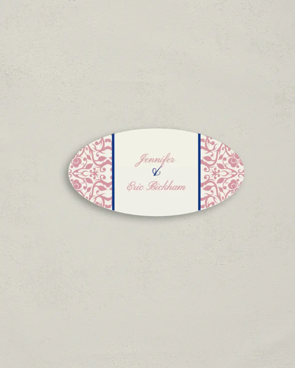 This is a 3" x 1½" Envelope Seal called Floral Ornament printed in full color
