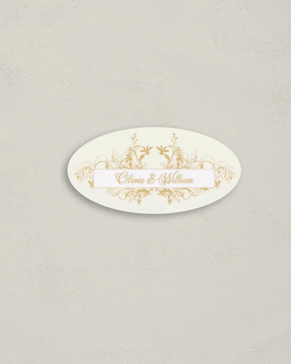 This is a 3" x 1½" Envelope Seal called Classic Allure printed in full color