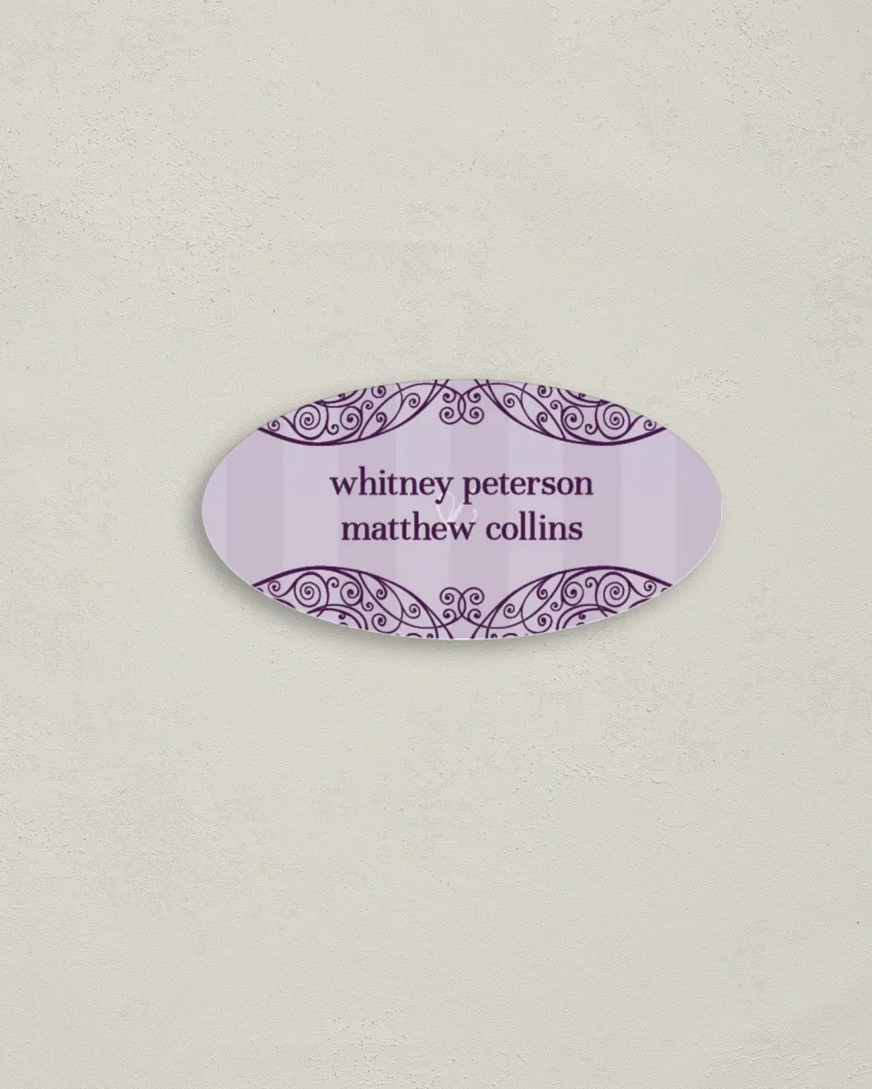 This is a 3" x 1½" Envelope Seal called Lovely Lavender printed in full color