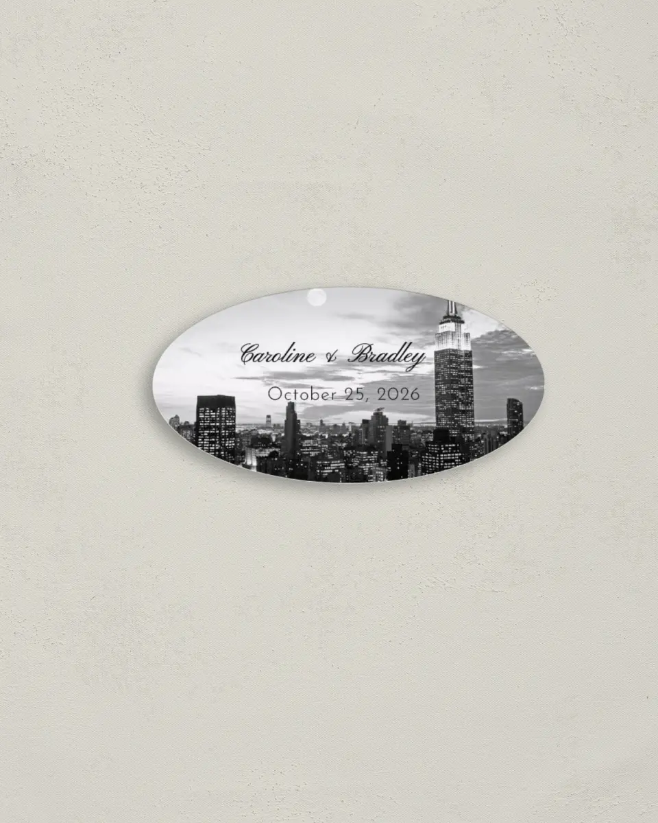 This is a 3" x 1½" Envelope Seal called Classic New York printed in full color