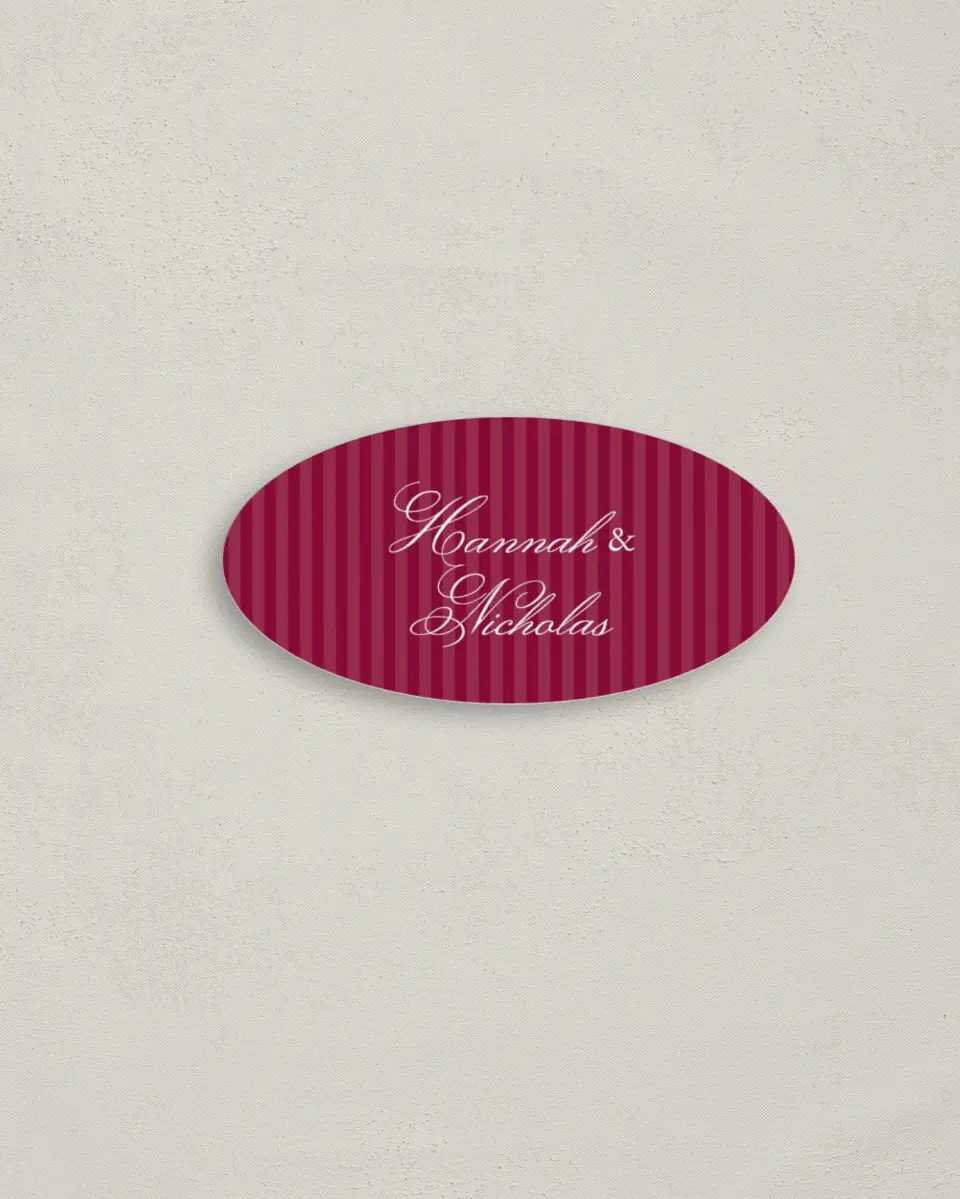 This is a 3" x 1½" Envelope Seal called Forever Yours printed in full color