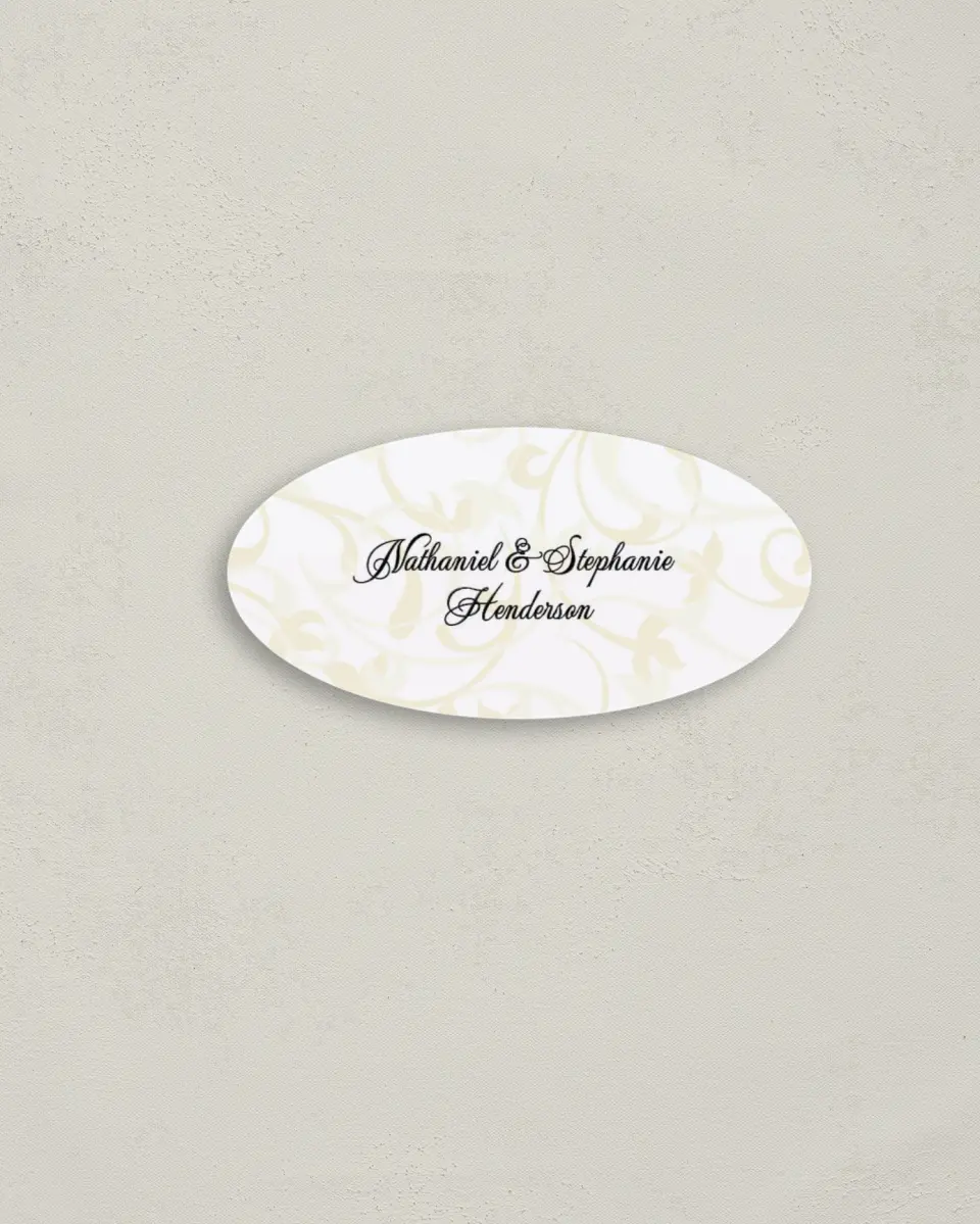 This is a 3" x 1½" Envelope Seal called Classic Elegance printed in full color