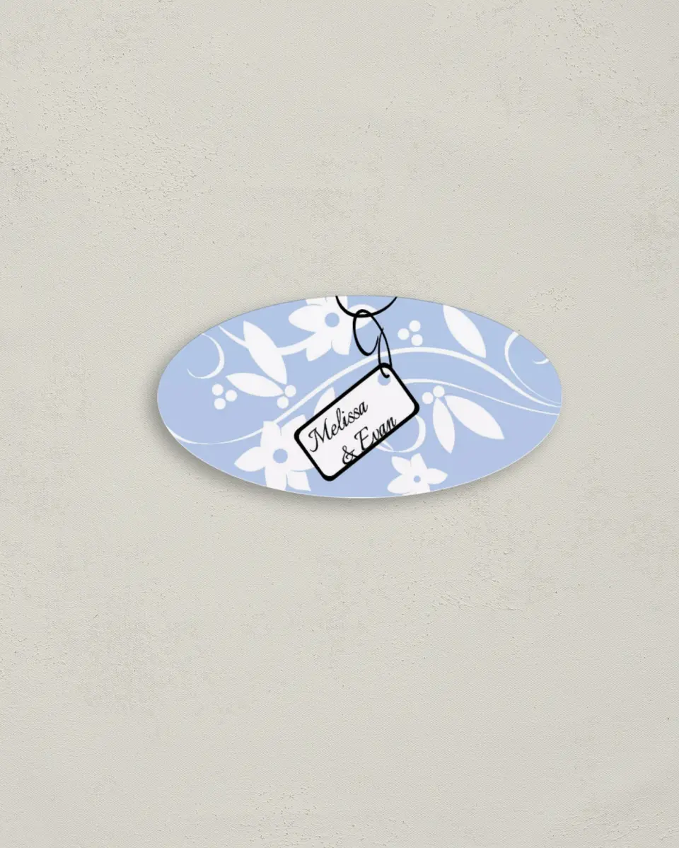 This is a 3" x 1½" Envelope Seal called Floral Flourish printed in full color