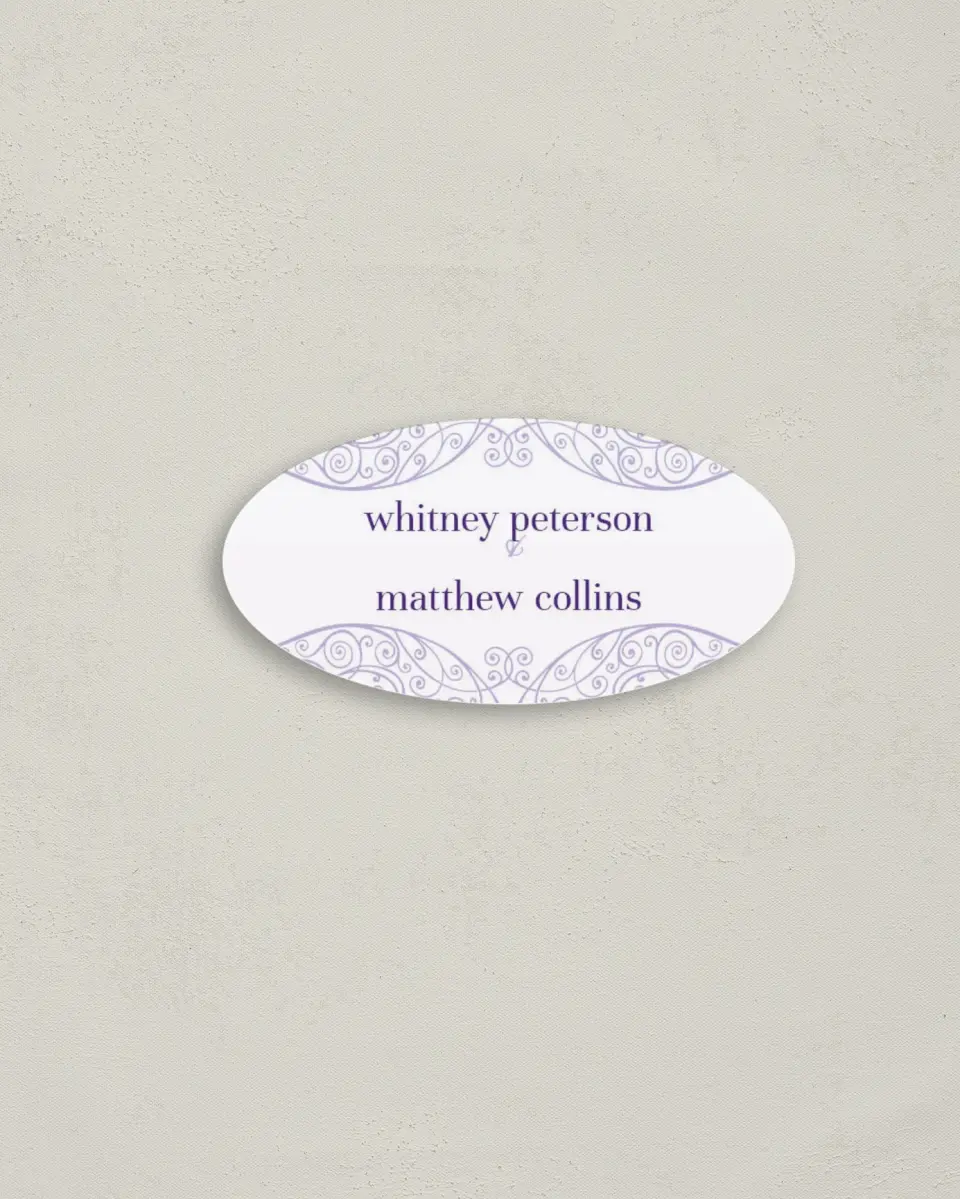 This is a 3" x 1½" Envelope Seal called Charming Lavender printed in full color