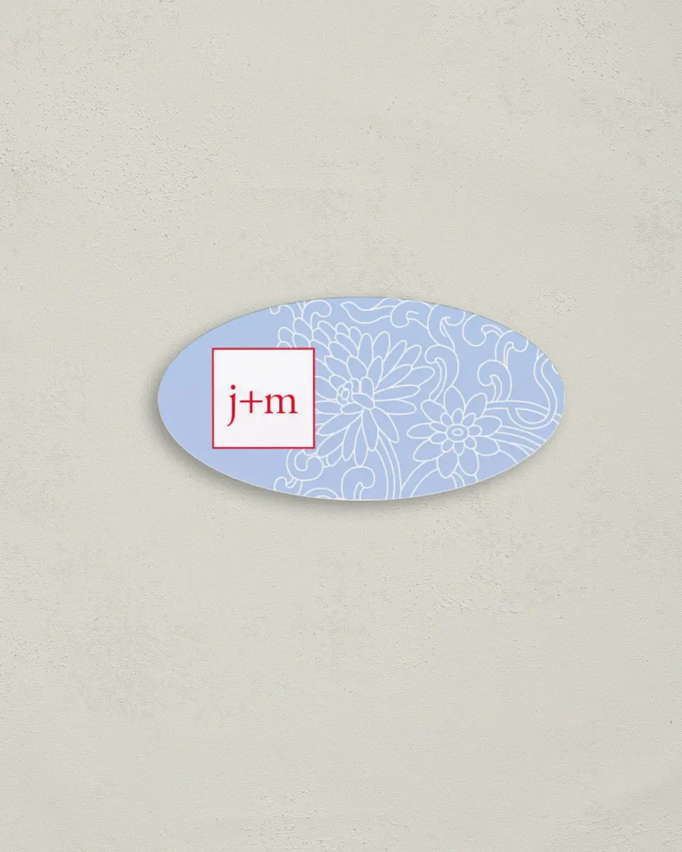 This is a 3" x 1½" Envelope Seal called Pristine Beauty printed in full color