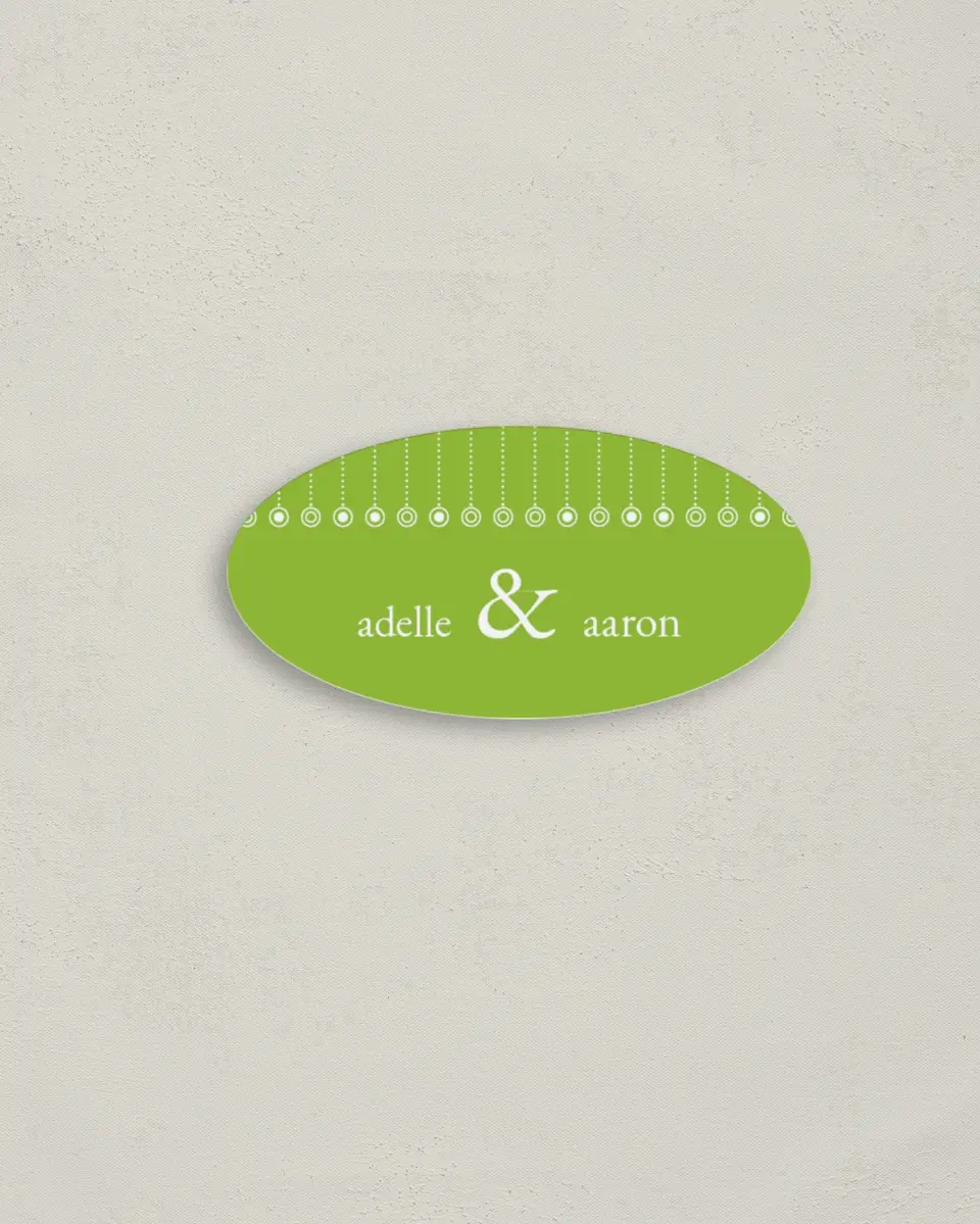 This is a 3" x 1½" Envelope Seal called Ornament Stripe printed in full color