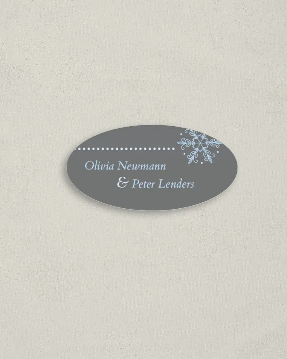 This is a 3" x 1½" Envelope Seal called Seasonal Snowflake printed in full color