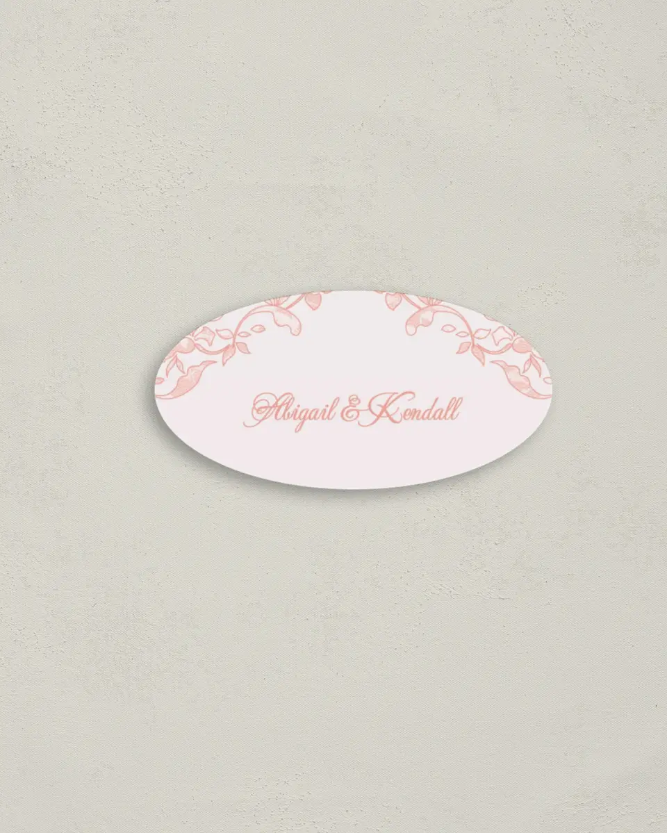This is a 3" x 1½" Envelope Seal called Vintage Applique printed in full color