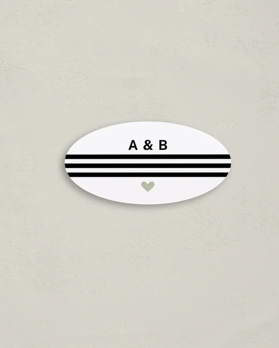 This is a 3" x 1½" Envelope Seal called Modern Typography printed in full color