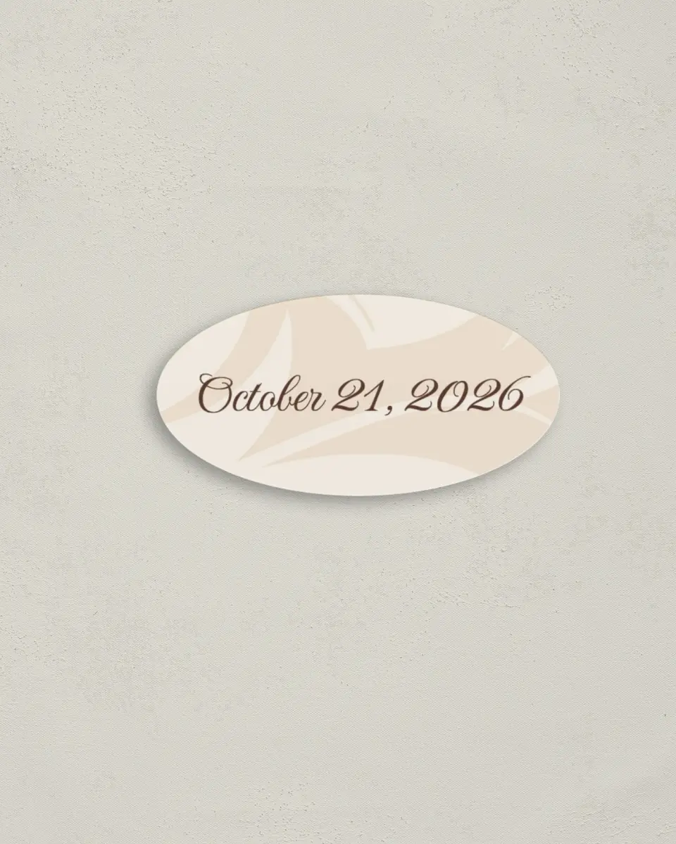 This is a 3" x 1½" Envelope Seal called Whispering Feather printed in full color