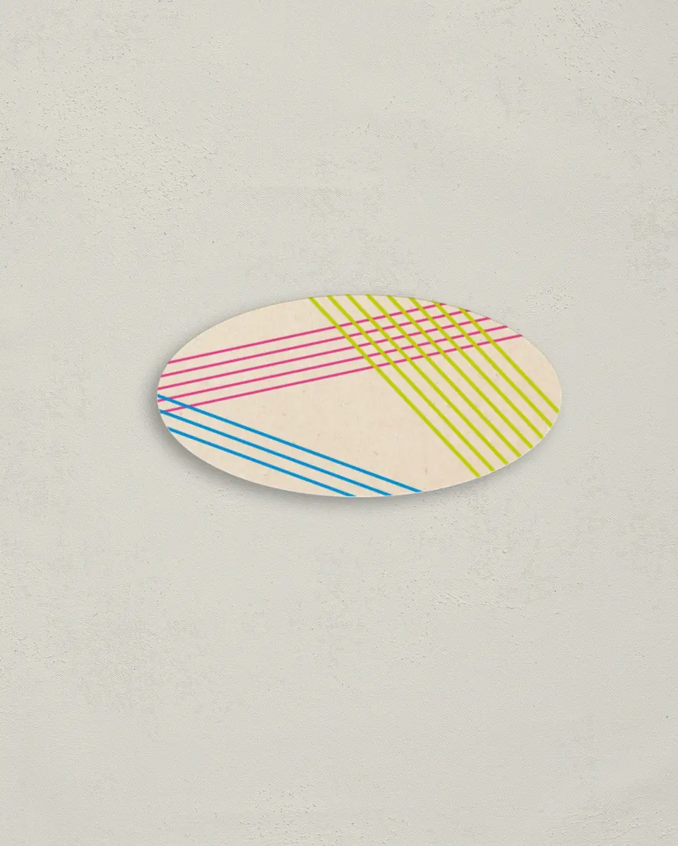 This is a 3" x 1½" Envelope Seal called Flirty Neon printed in full color