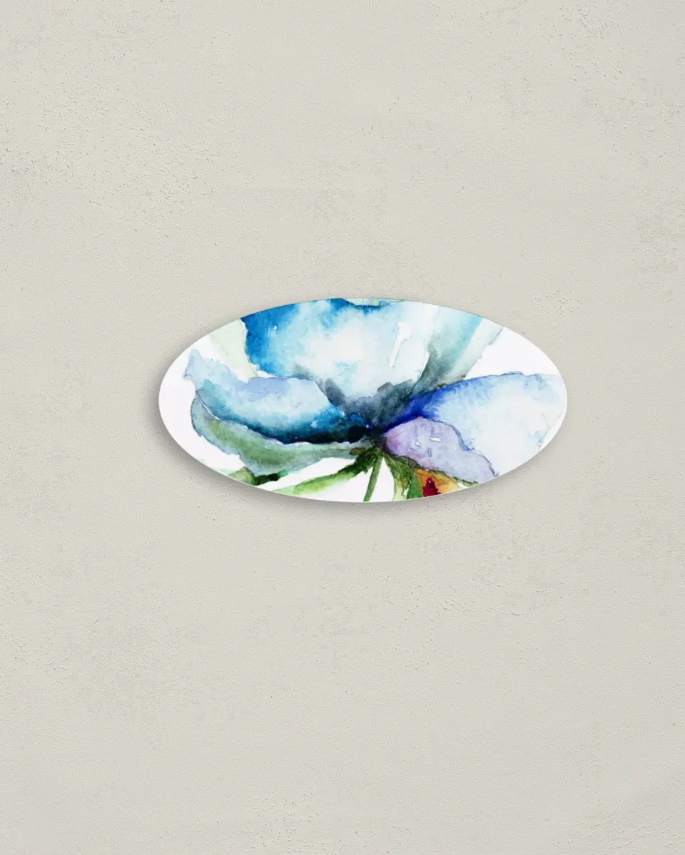This is a 3" x 1½" Envelope Seal called Floral Watercolor printed in full color
