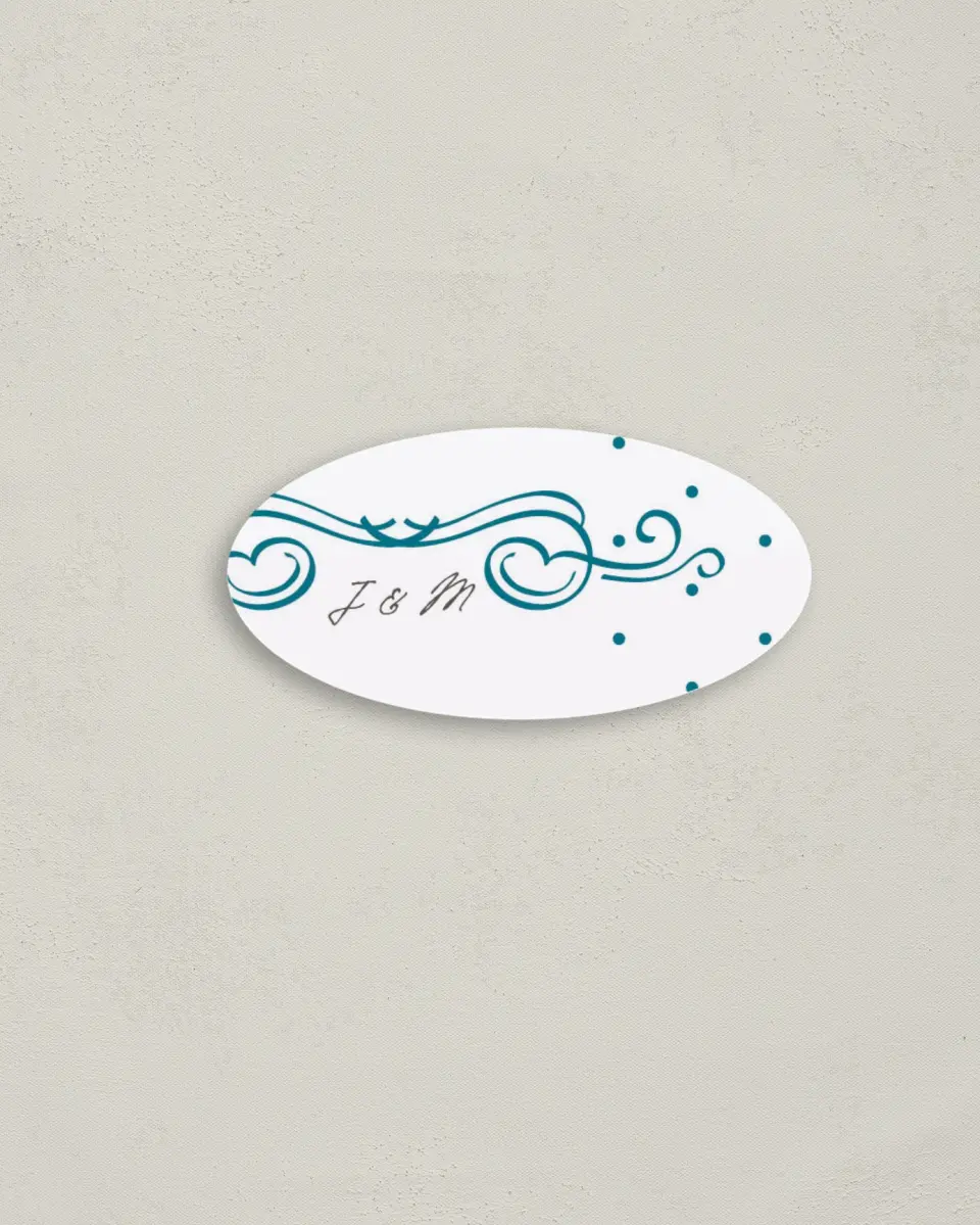 This is a 3" x 1½" Envelope Seal called Simple Luxury printed in full color