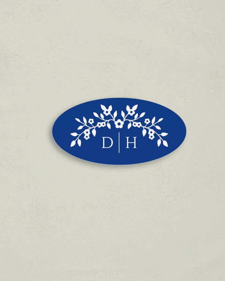 This is a 3" x 1½" Envelope Seal called Secret Garden printed in full color