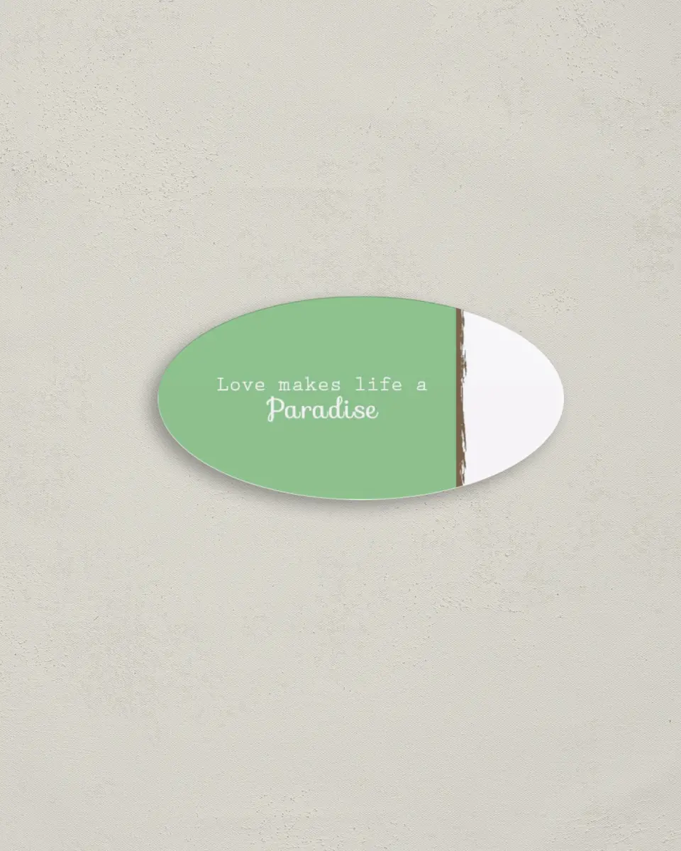 This is a 3" x 1½" Envelope Seal called Palms in Paradise printed in full color