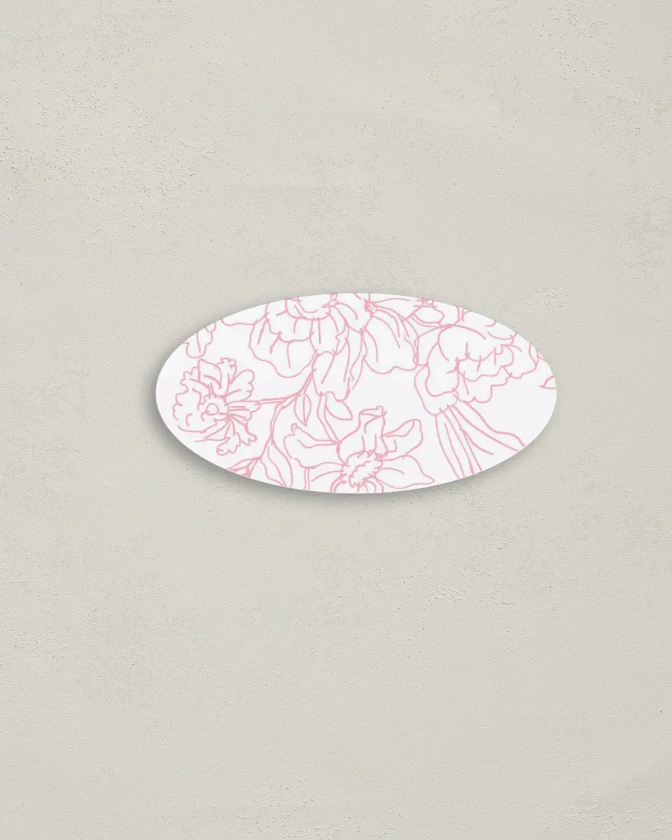 This is a 3" x 1½" Envelope Seal called Blissfully Sweet printed in full color