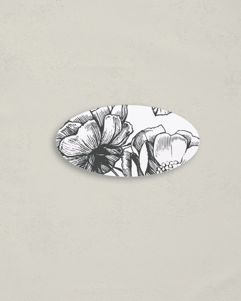 This is a 3" x 1½" Envelope Seal called Vintage Botanicals printed in full color