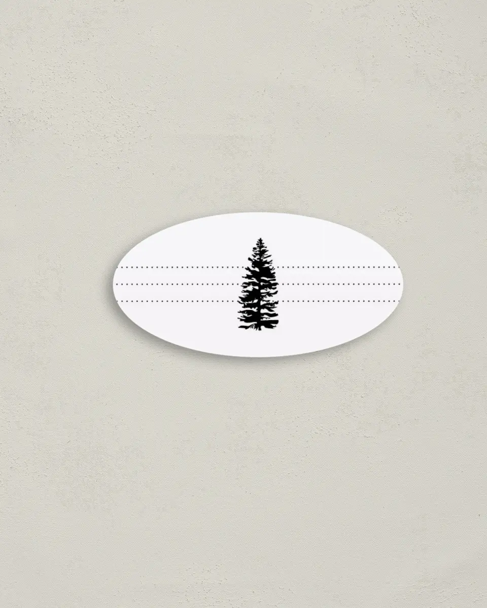 This is a 3" x 1½" Envelope Seal called Splendid Pines printed in full color