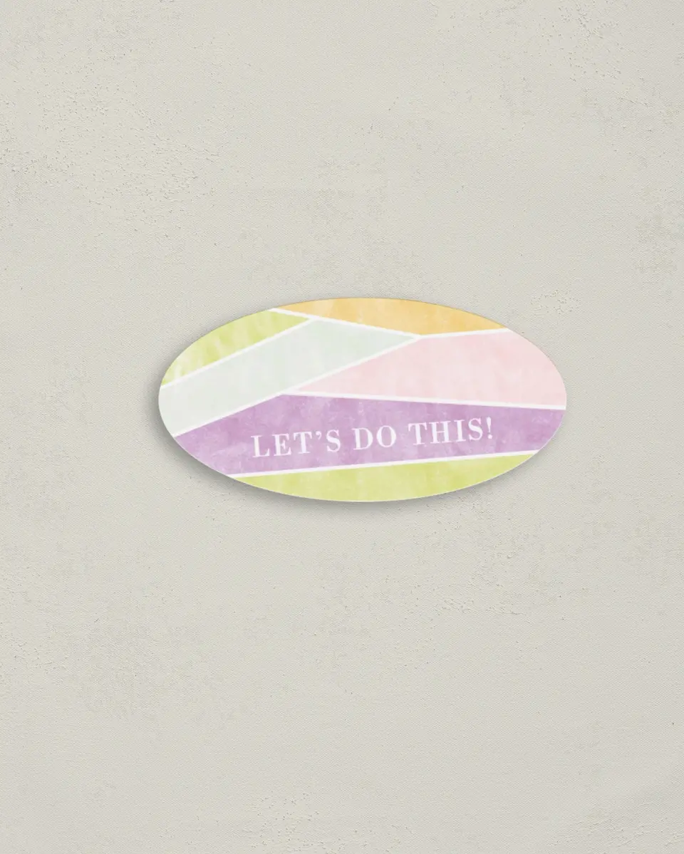 This is a 3" x 1½" Envelope Seal called Be Happy! printed in full color