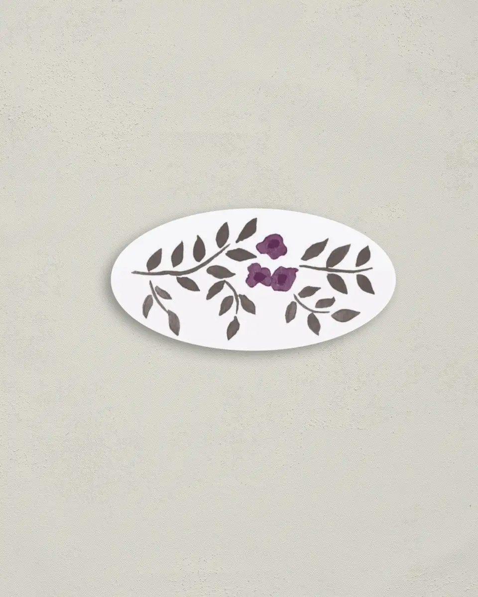 This is a 3" x 1½" Envelope Seal called Painterly Love printed in full color