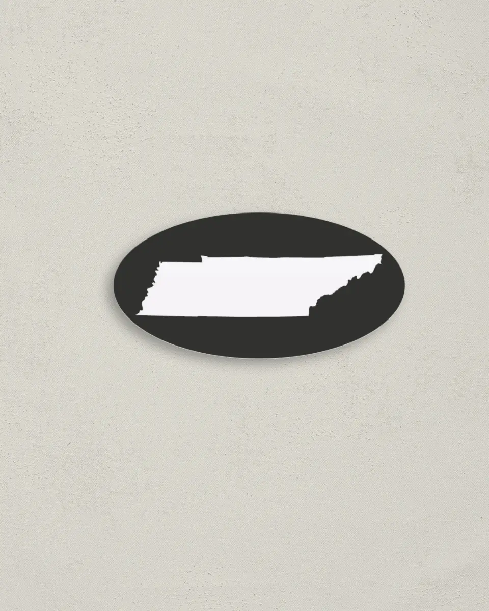 This is a 3" x 1½" Envelope Seal called Nashville Tennessee State Outline printed in full color