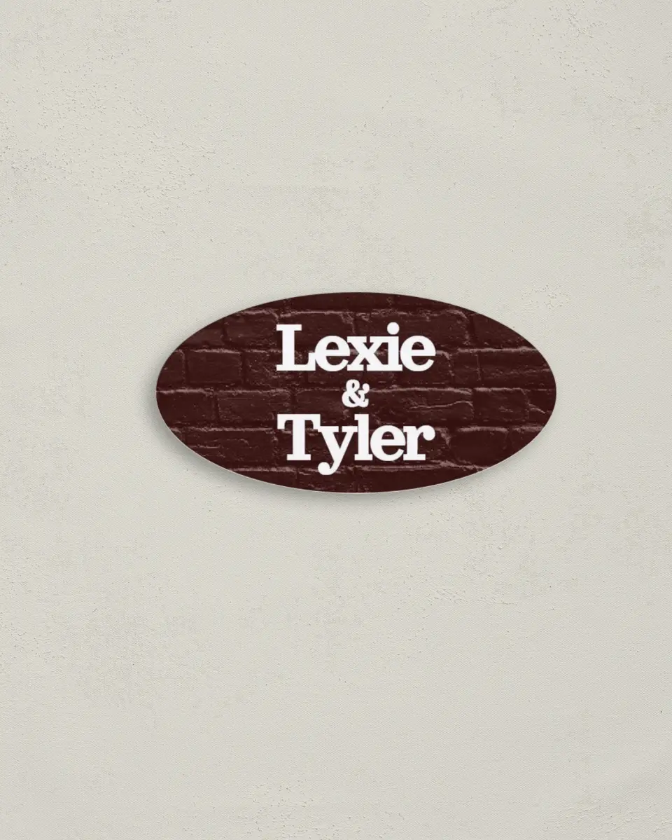 This is a 3" x 1½" Envelope Seal called Brick Yard printed in full color