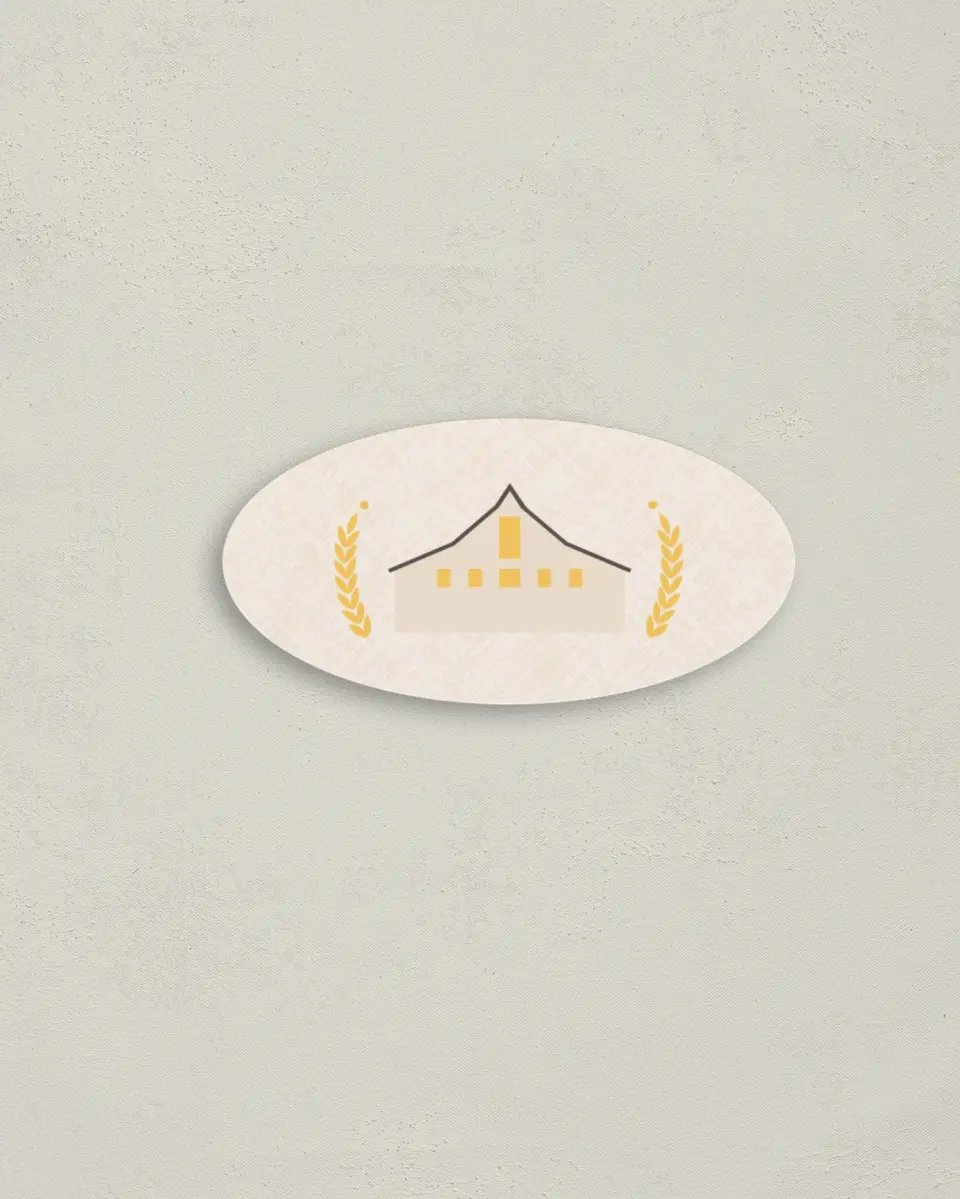 This is a 3" x 1½" Envelope Seal called Nashville Barn printed in full color