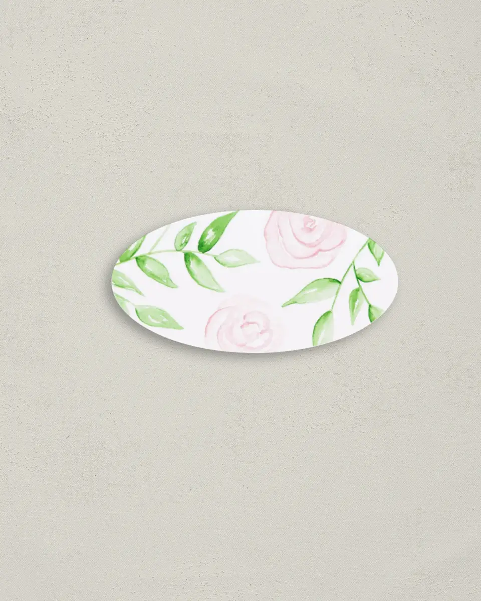 This is a 3" x 1½" Envelope Seal called Painterly Bouquet printed in full color