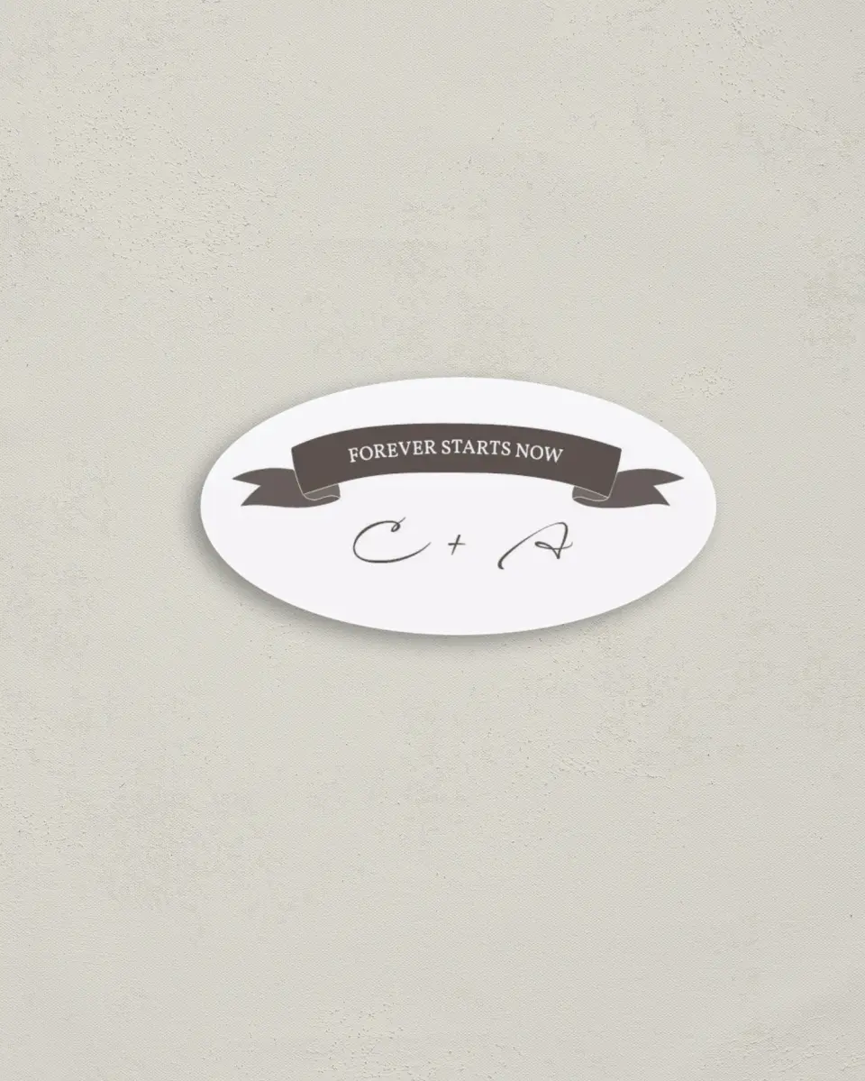 This is a 3" x 1½" Envelope Seal called Watercolor Laurel printed in full color