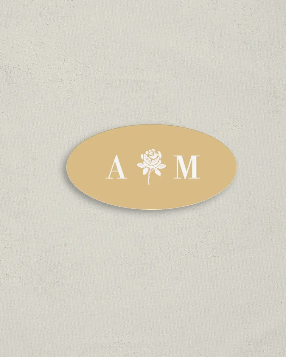 This is a 3" x 1½" Weddings Upload Your Design called Etched Elegance printed in full color