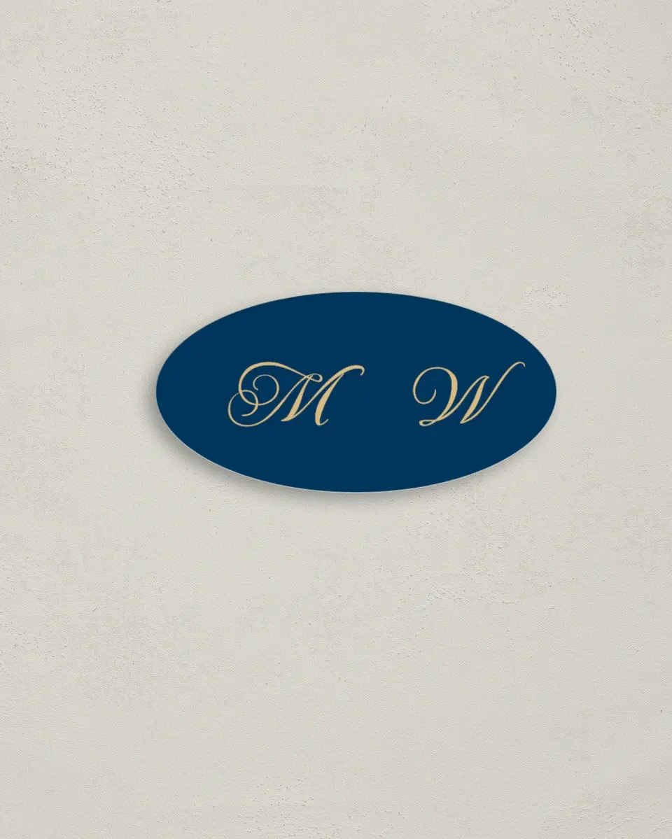 This is a 3" x 1½" Weddings Upload Your Design called Gilded Opulence printed in full color