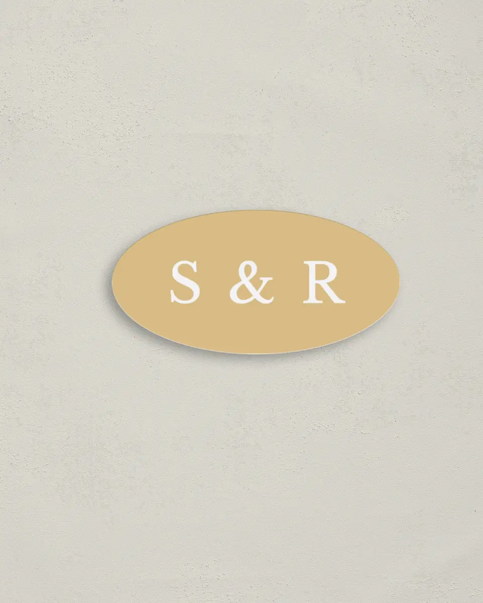 This is a 3" x 1½" Weddings Upload Your Design called Sweet Sophisticate printed in full color
