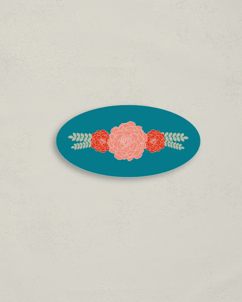 This is a 3" x 1½" Envelope Seal called Botanical Cheer printed in full color