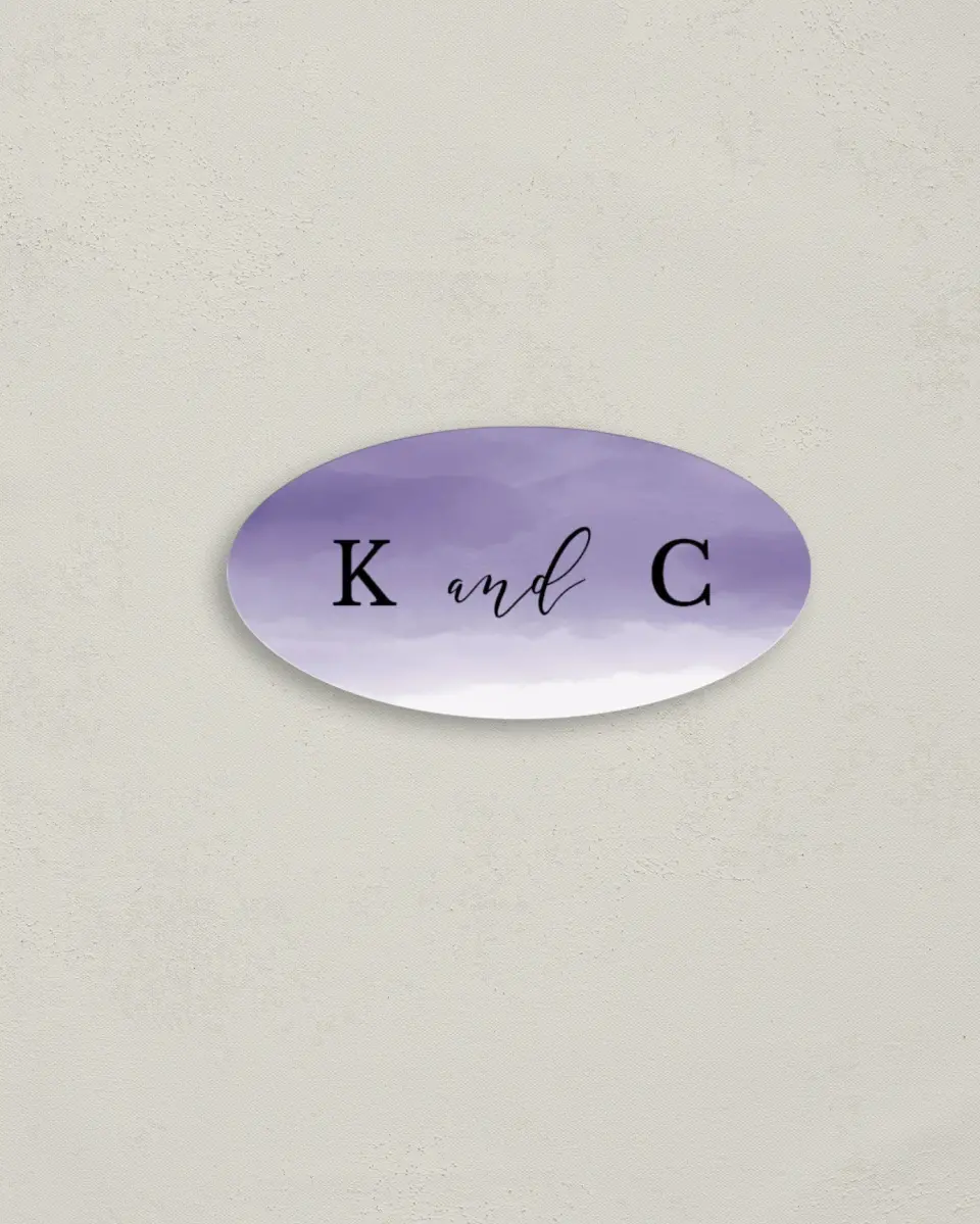 This is a 3" x 1½" Envelope Seal called Luminous Ombre printed in full color