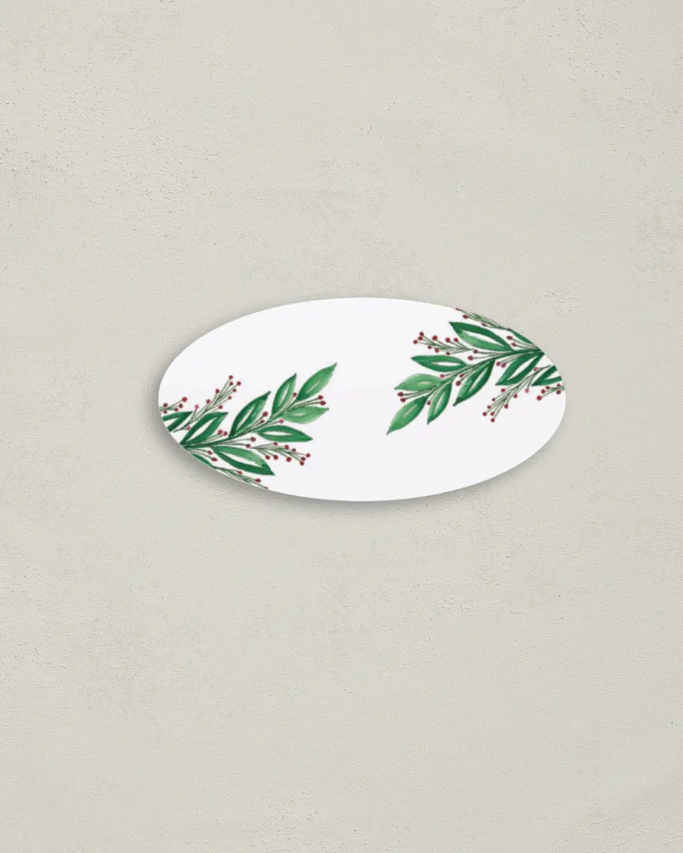 This is a 3" x 1½" Envelope Seal called Splendid Garland printed in full color
