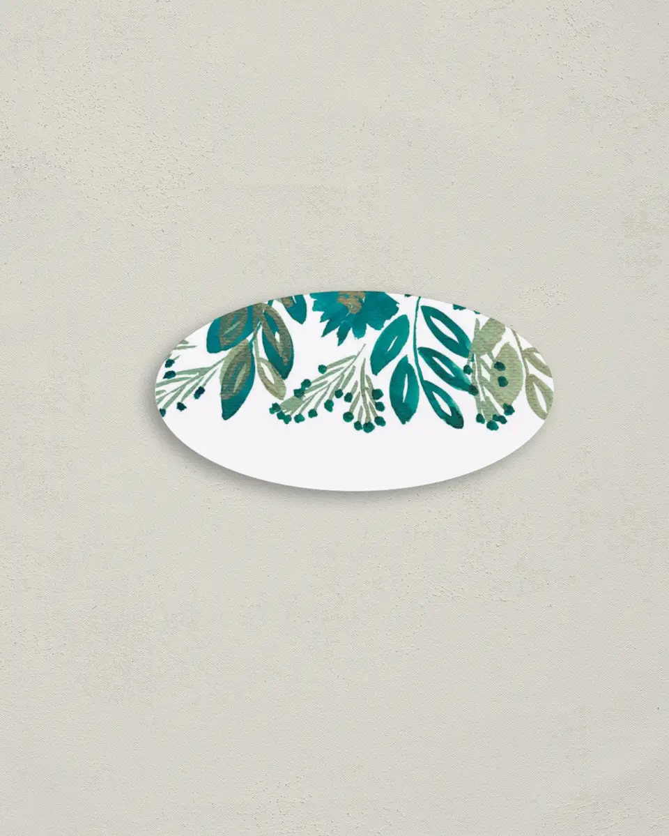 This is a 3" x 1½" Envelope Seal called Boho Floral printed in full color