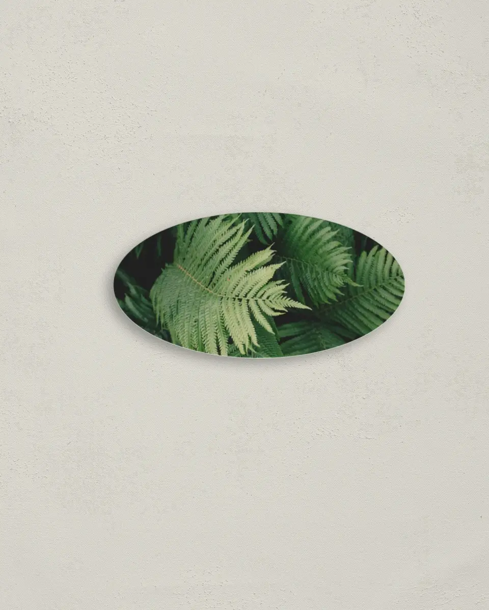 This is a 3" x 1½" Envelope Seal called Geometric Garden printed in full color