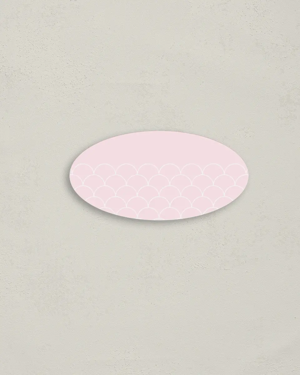 This is a 3" x 1½" Envelope Seal called Simply Scalloped printed in full color