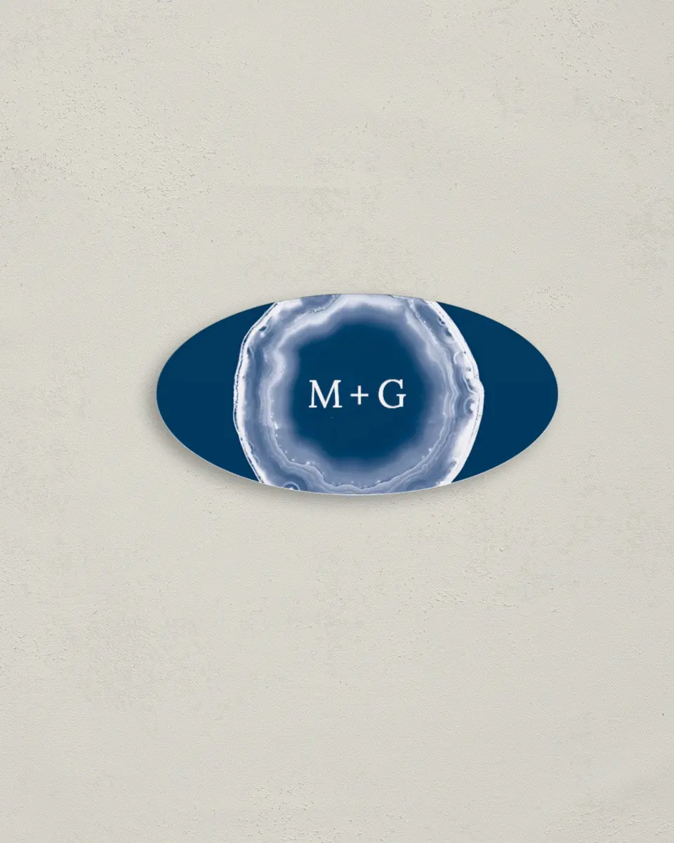This is a 3" x 1½" Envelope Seal called Dazzling Agate printed in full color