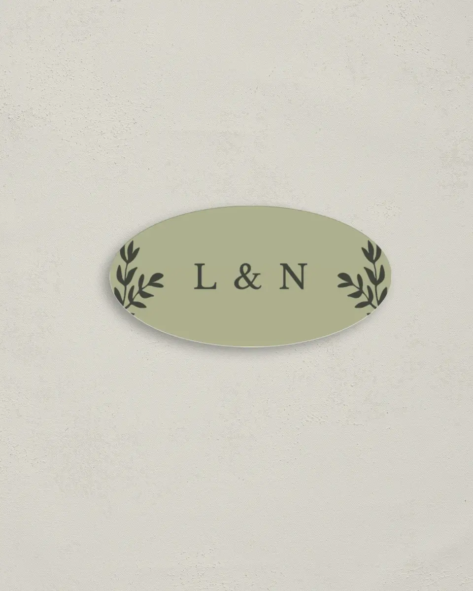 This is a 3" x 1½" Envelope Seal called Greenery Crown printed in full color